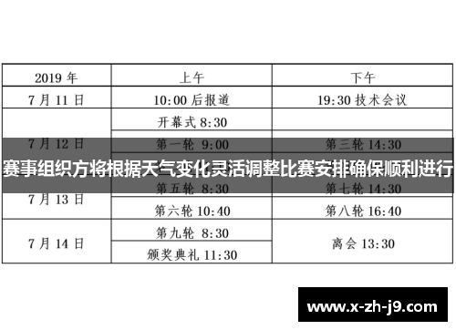 赛事组织方将根据天气变化灵活调整比赛安排确保顺利进行